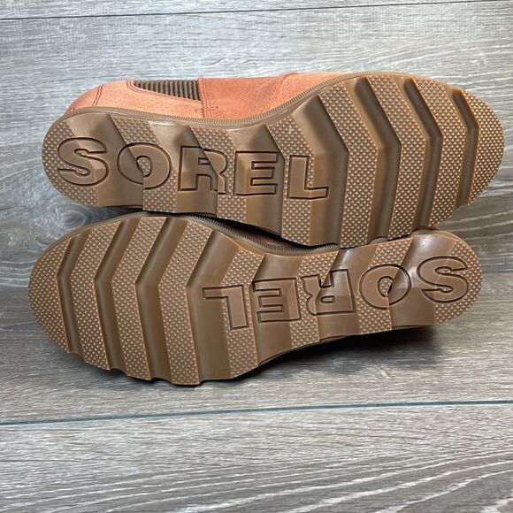 NWT Sorel Joan of Arctic Chelsea Wedge II Women’s Sz 10 Teak Brown Suede Boots - Picture 8 of 11